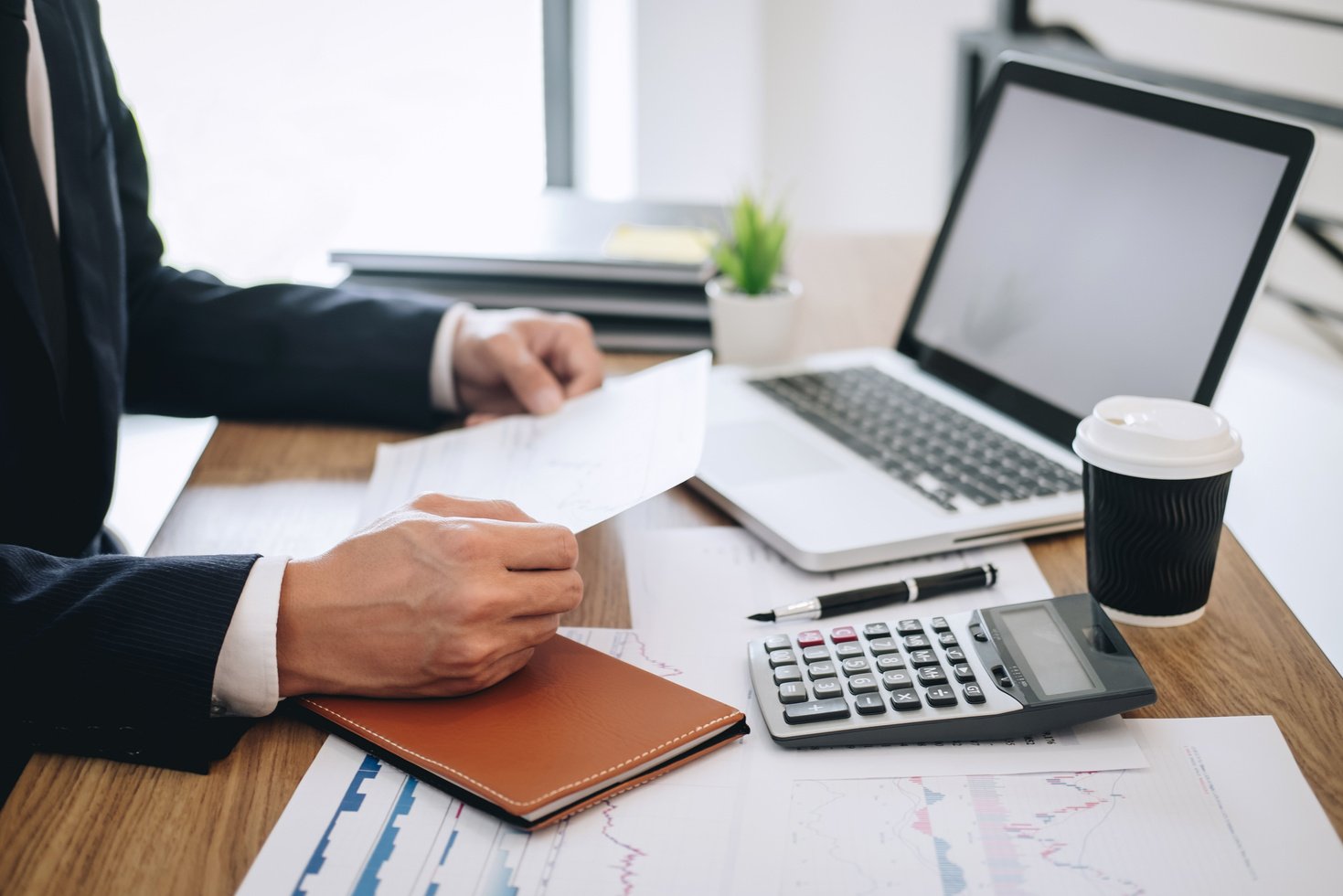 Businessman Working New Project on Laptop Computer